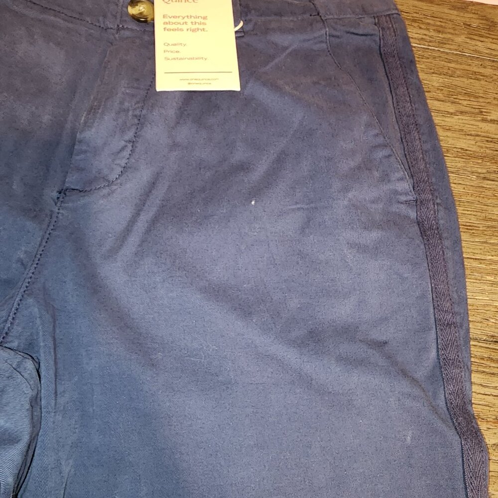 Quince Stretch Cotton Twill Girlfriend Chino Pants NWT Navy Size 24 - Picture 6 of 8